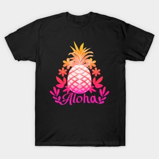 Colorful Pineapple Aloha Tropical Hawaii T-Shirt